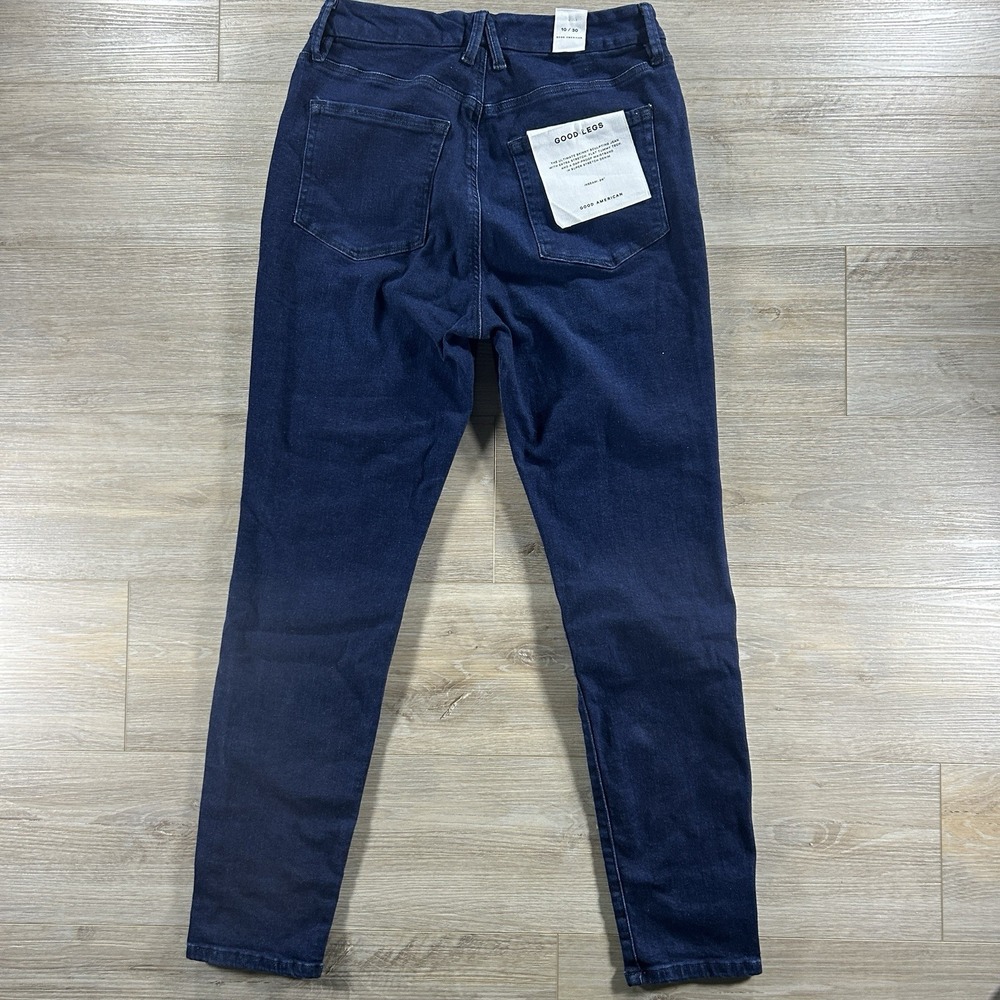 NWT Good American Size 10/30 Good Legs Dark Blue Skinny Jeans Sculpting Slimming - Picture 3 of 12